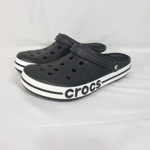 Crocs Bayaband Clog Slip Sandal Mens 11 Womens 13 Black And White s-l400.jpg main image 4